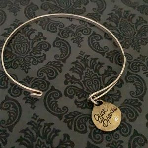 Hammered silver and bronze cuff style bracelet